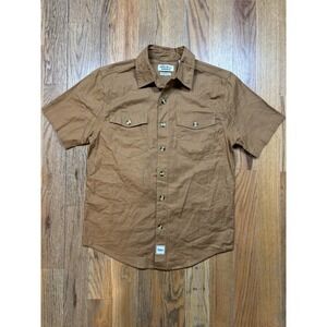 Eddie Bauer Workwear Shirt Foreman Fit Short Sleeve Mens Sz Small Canvas